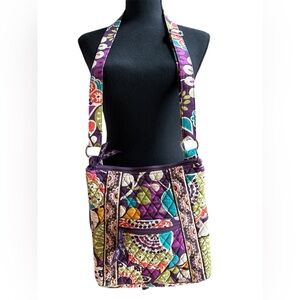 VERA‎ BRADLEY Plum Crazy Hipster Crossbody 2001 Purse Bag EUC